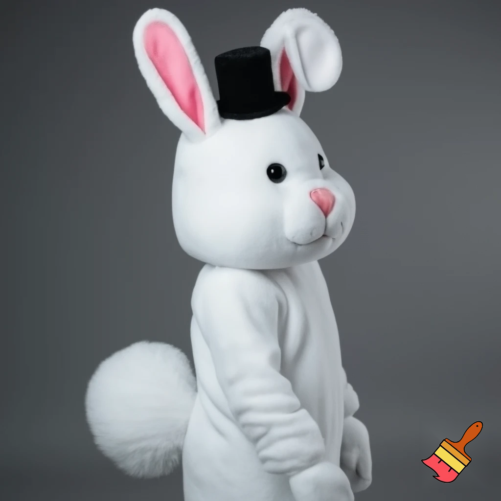 Easter bunny mascot costume top hat