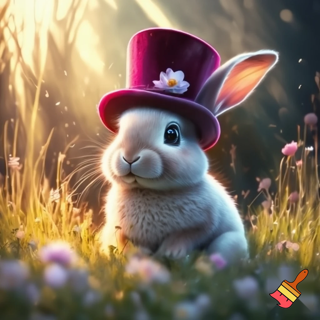 Easter bunny top hat velvet