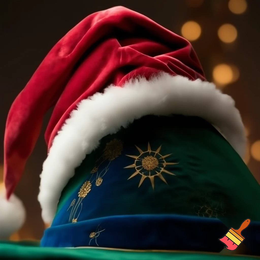 Christmas wizard hat written and velvet Santa Claus hat