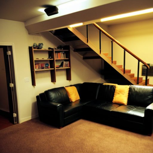 My living room is spacious and has lots of natural light. It has a large L-shaped sofa, a bookcase and some shelves where I keep my various Lego sets. In the centre there is a small coffee table and in front of the sofa there is a huge screen television.
Behind the sofa, I have an amusement park for my cats with a huge scratching post, some tunnels and platforms with stairs where they can walk.