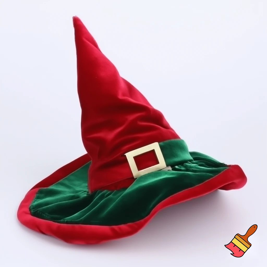 Christmas wizard hat read velvet