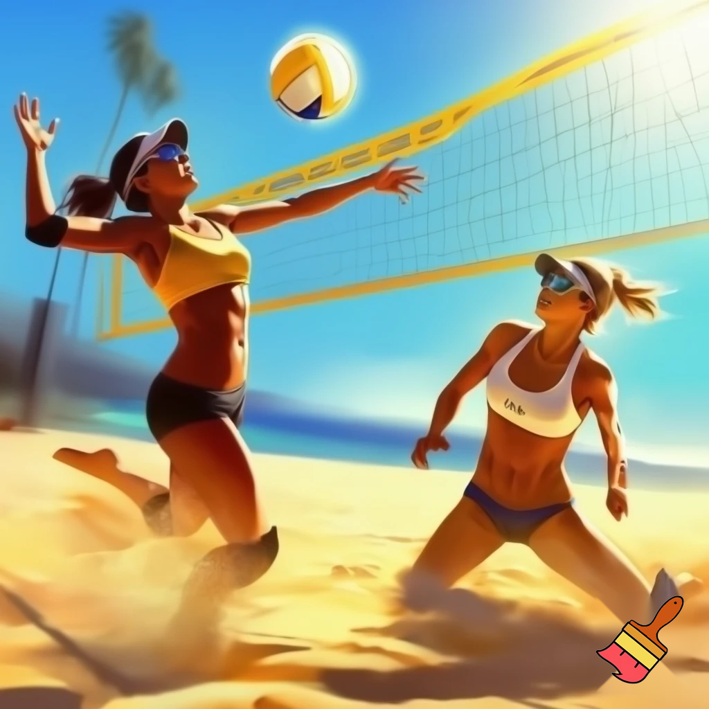 female beach volleyball players