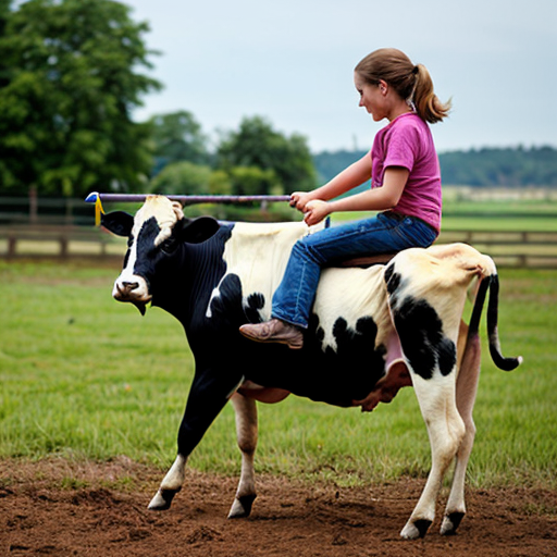 dog riding on a cow
