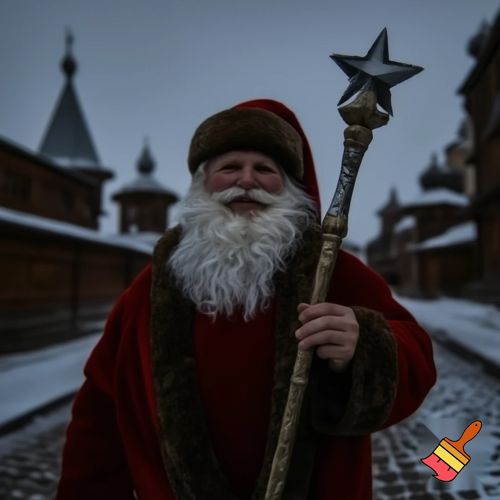 Santa Claus, Russia walking stick star the real person