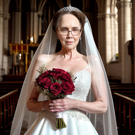John Goodman y Elizabeth Perkins glasses con corona Flores veil con traje formal elegante boda sensual sexy con holding ramo de flores con altar con iglesia templó católico con foto studio 36
