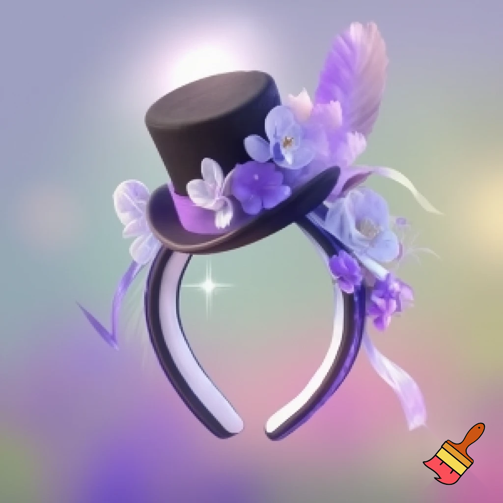 Easter top hat headband, purple and white