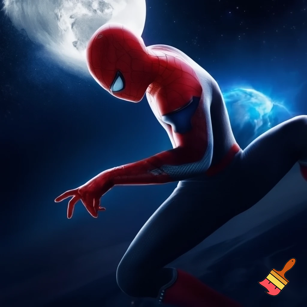 a full high definition images of Spiderman in the moon light
