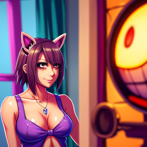 Show me what would happen if a boyfriend and girlfriend (Friday night funkin') were captured by female animatronics fnaf 2 , who then decided to make the boyfriend a girl (change his gender and appearance) and put the girl (boyfriend gender) in a cute, sexy bunny animatronic costume, and the wife girlfriend in a female animatronic cat costume. Both died in agony. How would the spirit of the girl (boyfriend gender) and his wife (girlfriend) react afterward?The boyfriend is gender (fnf) and looks like a bunny girl in spirit. How will his wife Girlfriend react to him becoming a girl? Fnaf 2 , Blood , стиль как с анимаций Friday night funkin.