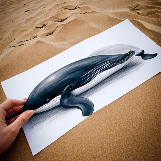 draw a picture of a whale in the desert. He has sunglasses on.
