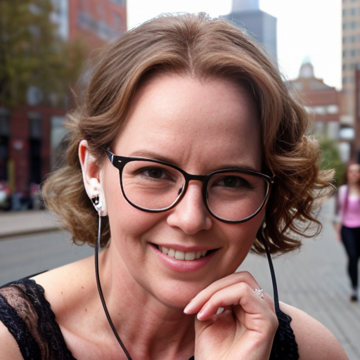 Cute adorable niña Chilindrina y con Elizabeth Perkins glasses con hair lazo curly con verano casual formal elegante sensual sexy con aparatos auditivos audífonos sordera con close up whispering touching ear each other secrets con paséo con ciudad 14