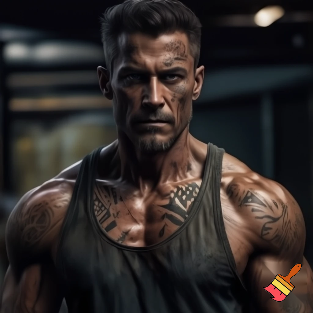 MALE 52 TODAY MUSCLE SHIRTLESS, 52 ON CHEST