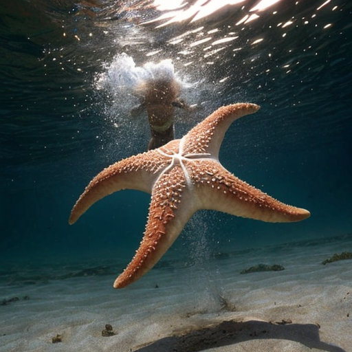 starfish is jumping out water