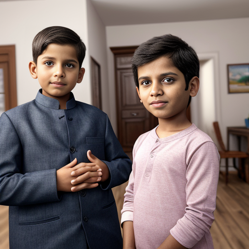 photorealistic cinematic family scene 16:9, Brahmin family in modest home, young boy standing out with divine innocent glow, parents in background, emotional contrast, no text --ar 16:9 --stylize 300 --v 6