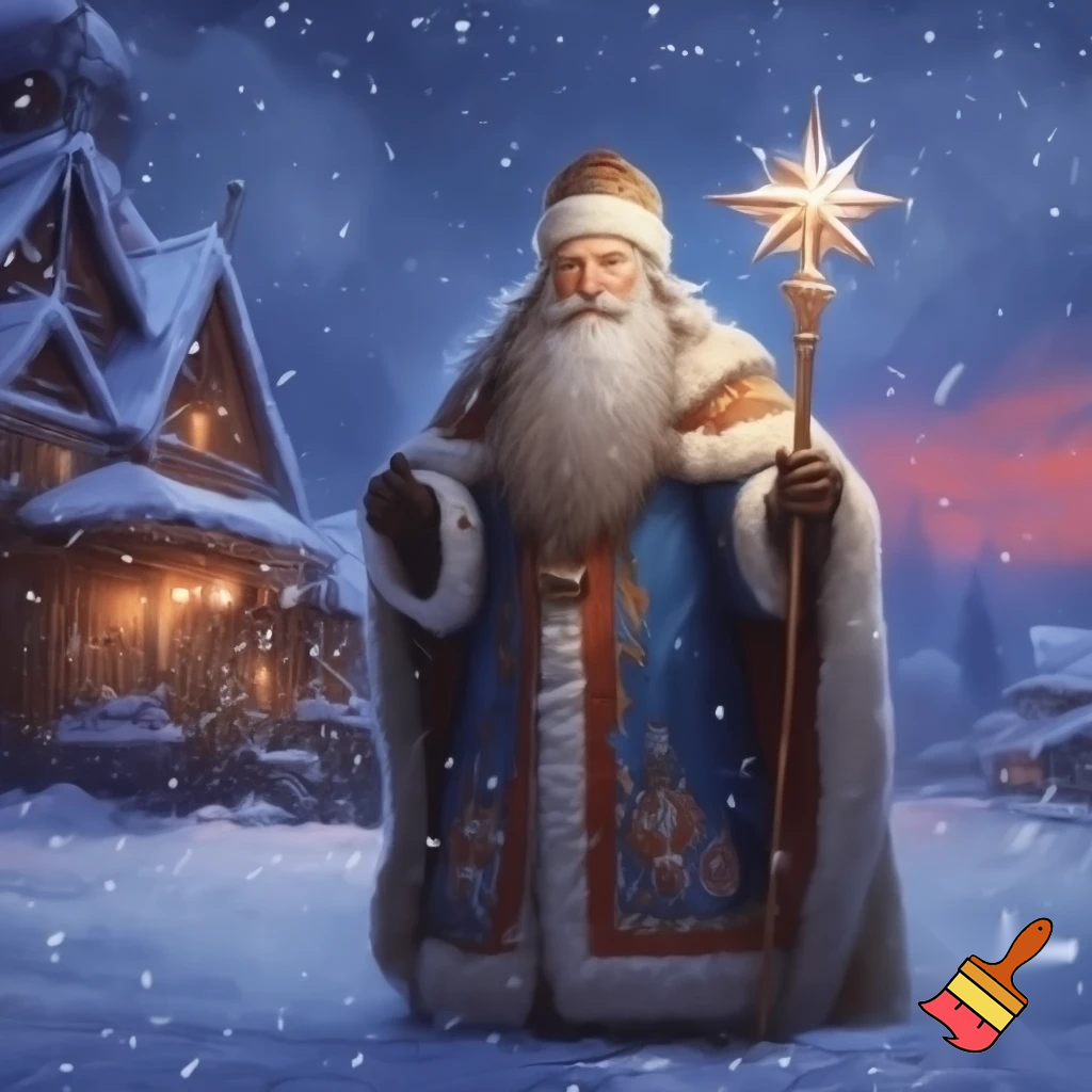 Christmas Russia, Santa Claus walk stick