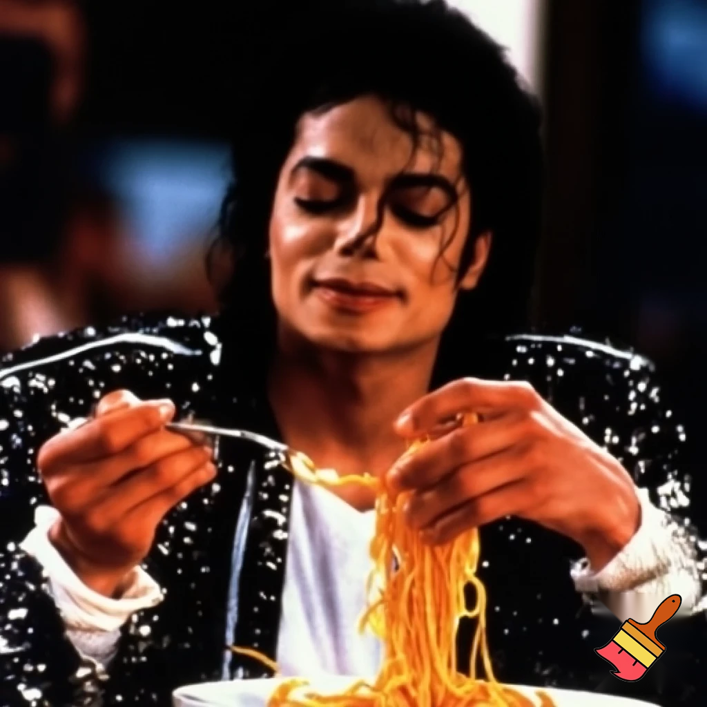 michael jackson eating spaghetti