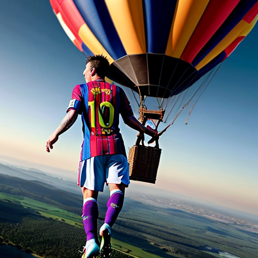 messi with ronaldo in hot air balloon together