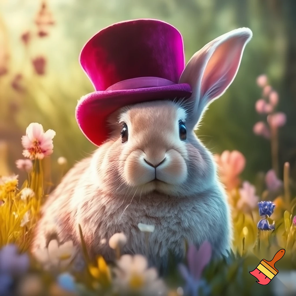 Easter bunny top hat velvet