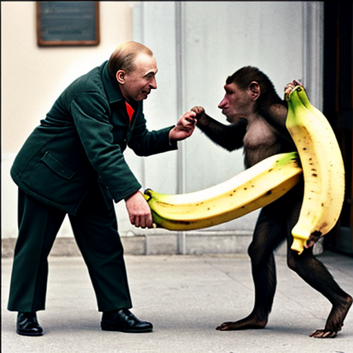 monkey stealing banana from putin and stalin and eppstein