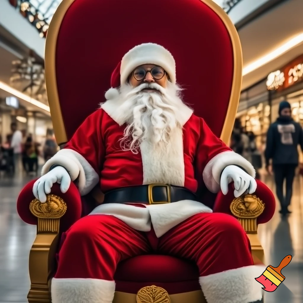 Santa Claus shopping mall Santa Claus chair at the shopping centre photo Santa Claus photo Santa Claus’s glasses big Santa chair🎄💫🌟