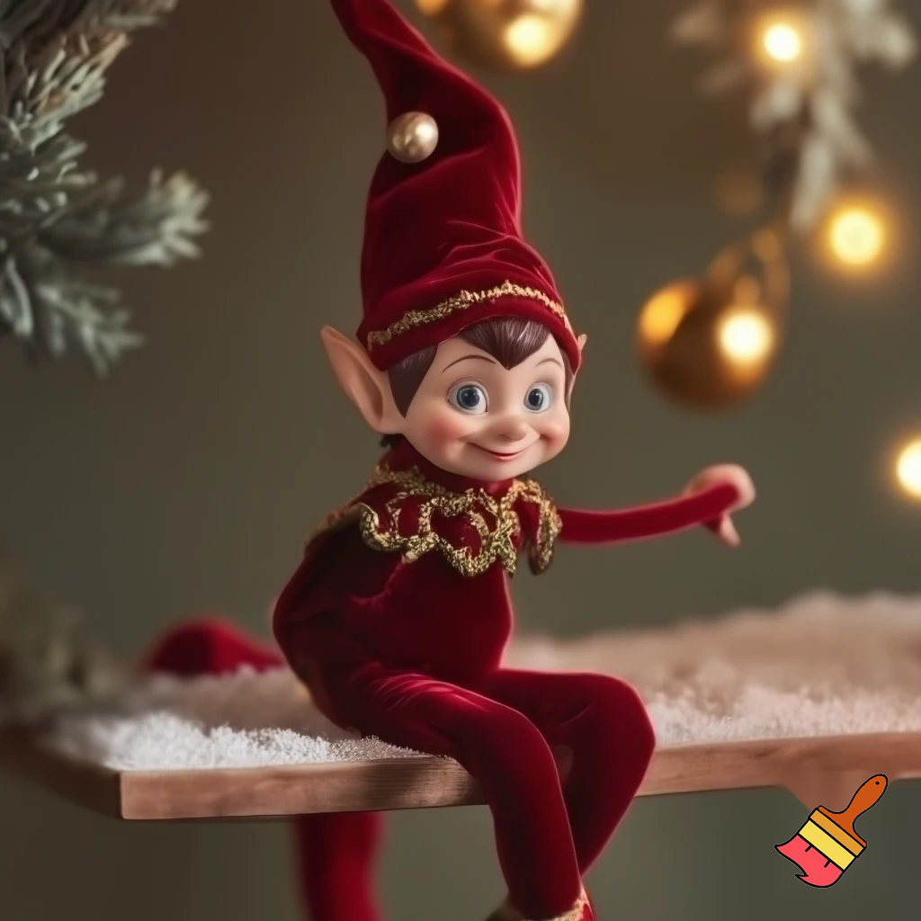 Special costume velvet Christmas outfit elf on the shelf