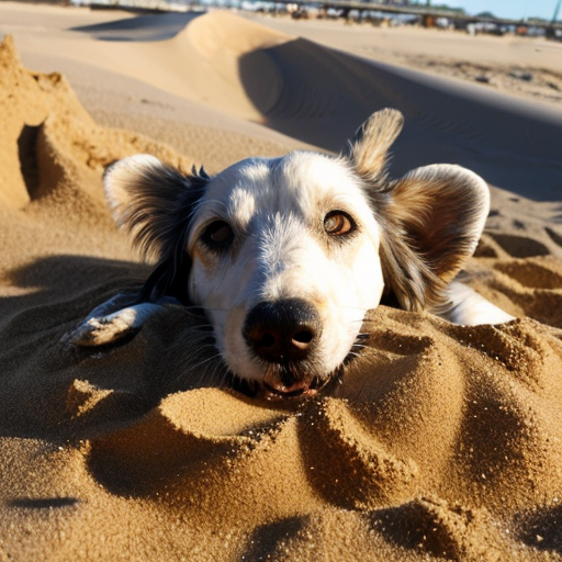 Lily loud buried in sand up to her neck only her head sticking out