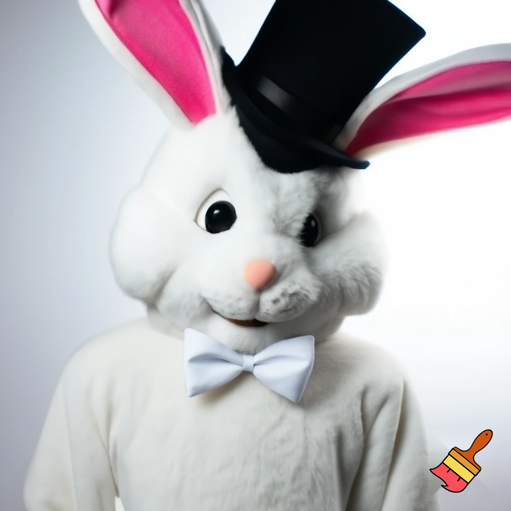 Easter bunny mascot costume top hat mascot costume 