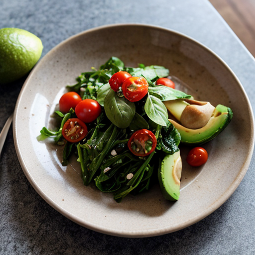 Create a realistic cookbook style photo of the finished dish:
Turkey and Avocado Smart Plate
knowing the ingredients:
A simple protein-rich lunch plate built for sustained energy.
Serves: 1
Cooking Method (M.C.): skillet and assembly
Ingredients:
•	120 g turkey breast slices
•	1/2 avocado
•	1 cup mixed greens
•	1/2 cup cherry tomatoes
•	1 tablespoon olive oil
•	pinch of salt
•	black pepper
Please don't add anything else in the dish, I don't want my reader to think they missed something.
The dish is fully plated and ready to serve.
Style:
modern healthy cookbook photography
natural daylight
editorial food photography
clean minimal background
Composition:
The food is the main focus of the image.
Simple kitchen environment.
Fresh ingredients visible around the plate.
Camera variation (important):
Use a different angle from previous images such as:
top view
45 degree angle
close up plating
side angle
slightly elevated perspective
Keep the lighting style consistent across all images.
Make the food look fresh, vibrant and realistic.
VARIAZIONE AUTOMATICA DELLE INQUADRATURE
Per evitare immagini duplicate, alterna automaticamente:
camera angle
top view
45 degree angle
slightly elevated angle
side plating angle
close up texture shot
camera distance
wide food composition
medium shot
macro texture detail
surface variation
light wood table
white marble surface
stone kitchen surface
prop variation minima
linen napkin
wooden spoon
small ingredient bowls
fresh herbs
Queste variazioni devono cambiare tra le immagini ma mantenere lo stesso stile generale