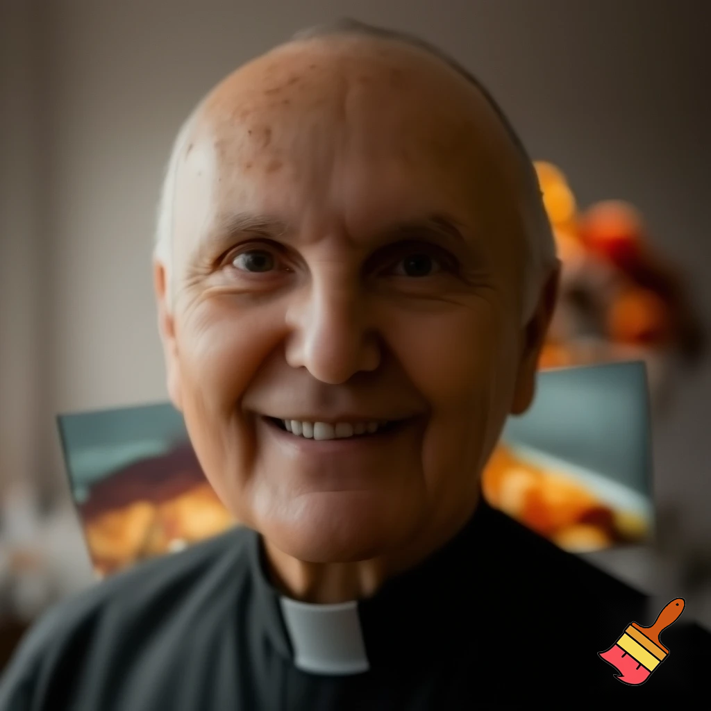 Thanks giving thank you note with picture of the celebrant in the background or video. So tell celebrant is Fr. Justus Rottuk of Divine Word
