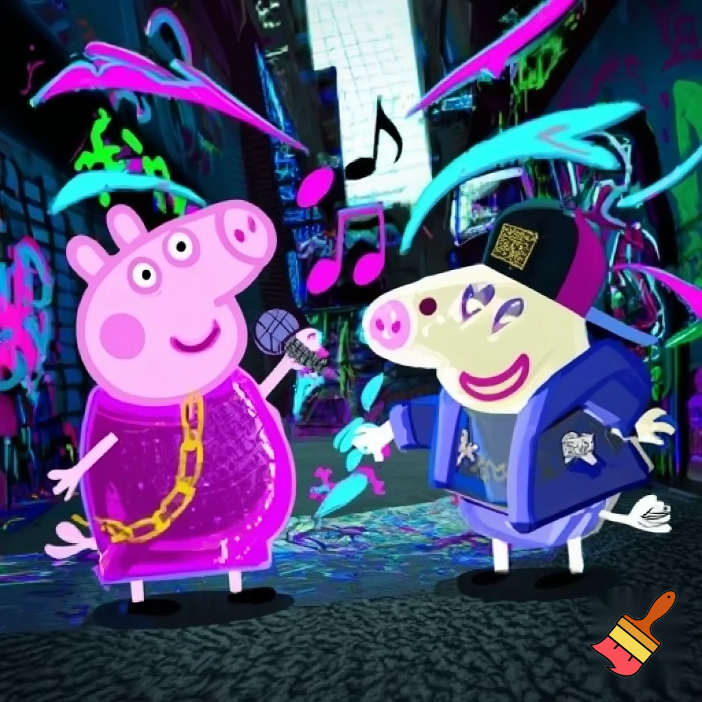 Peppa pig and Danny dog doing a sick rap battle 
