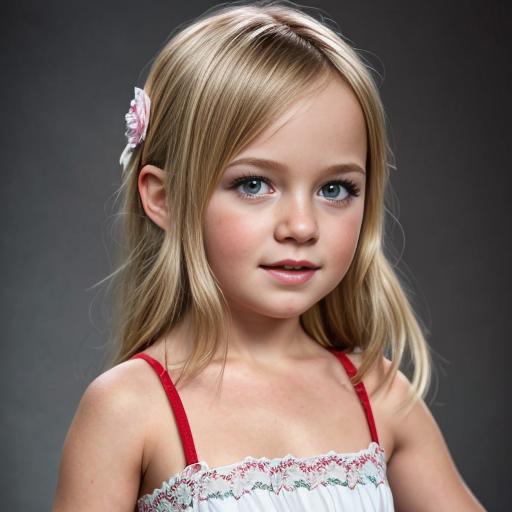 german little girl, blonde hair, party dress
