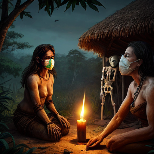 Her mother, Yura, had hidden her in the root cellar beneath their hut, wrapping her in damp cloth to mask her scent. It was a desperate act, born not of rebellion, but of love. She knew the price. She had known it since she was a child herself.
As the sun struck the altar’s peak, the elders emerged from the jungle, silent and skeletal, their bone masks glinting in the dying light. They did not speak. They did not search. They simply turned to Yura.
She did not run.
She stepped forward, arms raised, wrists bare.
But the elders did not stop at her.
They took her sister. Her cousin. Her niece.
Four women, bound together at the altar, arms stretched, wrists strung high. A chain of blood and defiance.
And then, from the jungle, came the sound.
Not a roar.
A breath.
A low, seismic exhale that made the trees bow and the villagers fall to their knees.
Kong had come.
But not for worship.
For judgment.