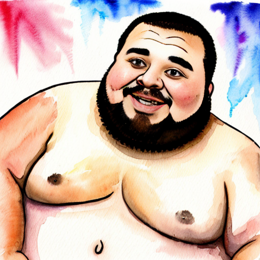 fat guy giant chin wobbling