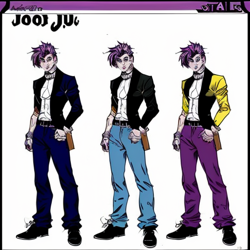 JoJo stand, bad quality, humanoid, there may be different colors, single-color background, pose, manga style, there may be different processes