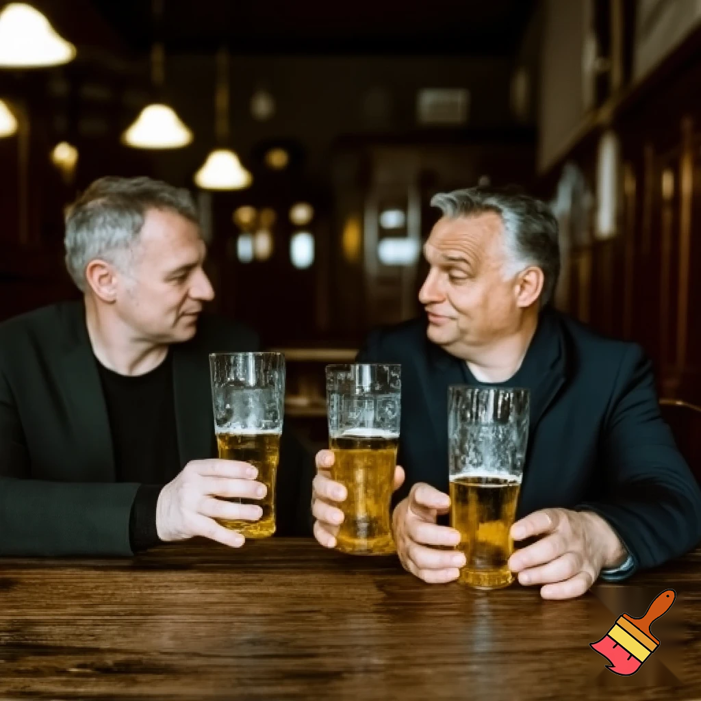 a kövér Orbán Viktor a kövér Németh Szilárddal sörözik