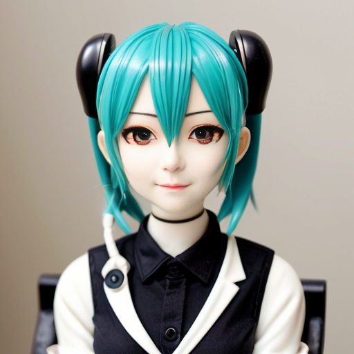 Miku old ai sits