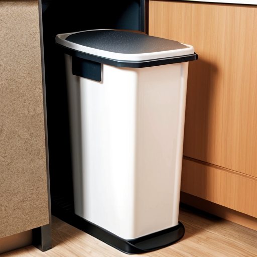 poubelle avec deux ouvertures à 2 hauteurs différentes, une pour les enfants et une pour les adultes