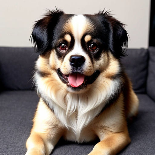 Tibetan spaniel that is fat and eating alot of food