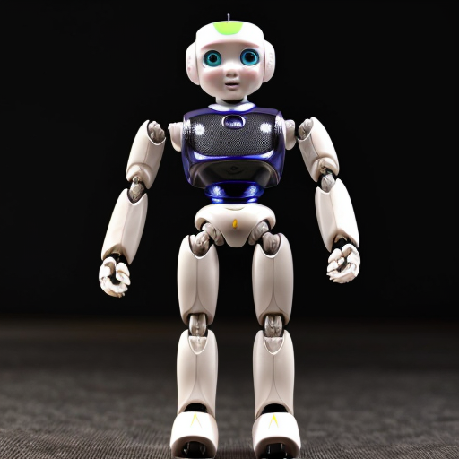 Small humanoid robot with visible toy-like joints (ball joints like an action figure).