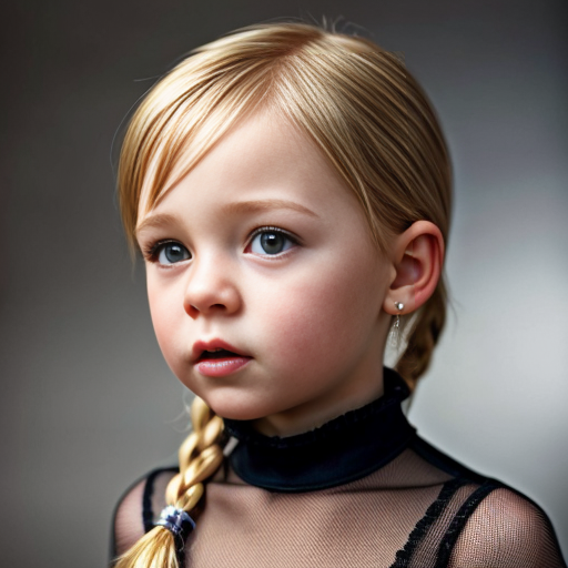german little girl, blonde hair, party dress