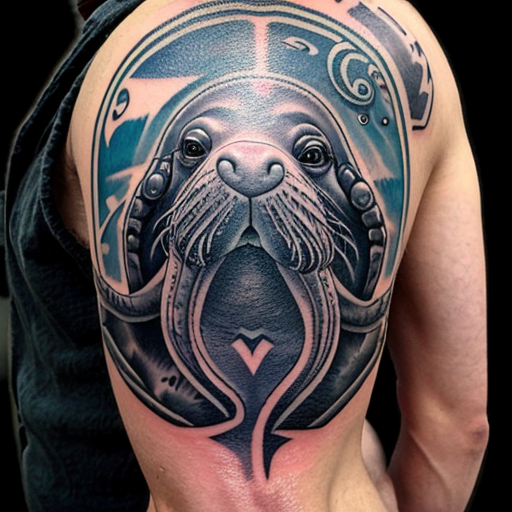 Warlock walrus with tribal tattoos 