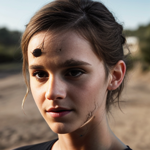 Emma Watson shot in the forehead