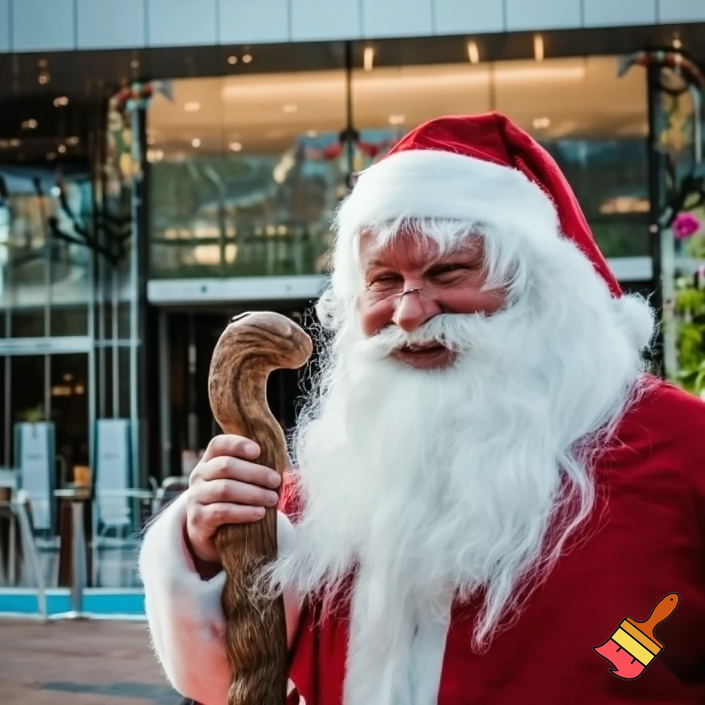 Santa Claus, Russia walking stick with the start the real Santa Claus shopping Centre in Australia
A star
