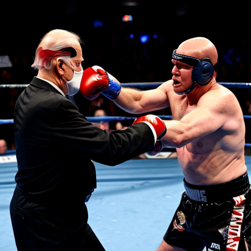 joe biden fighting the old man make it like a comic fight




