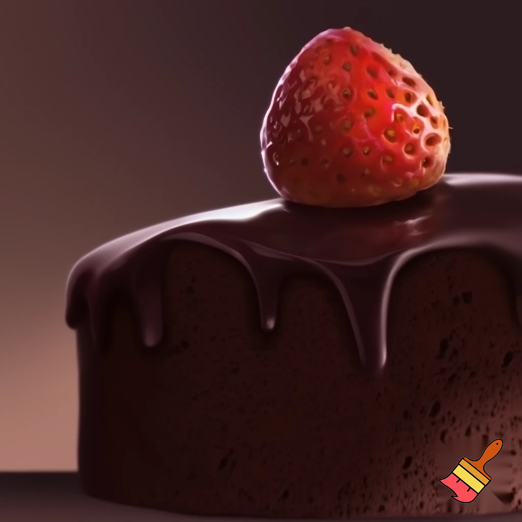 A chocolate cake with strawberry 