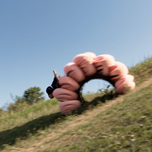 Peach rolling down a    Hill