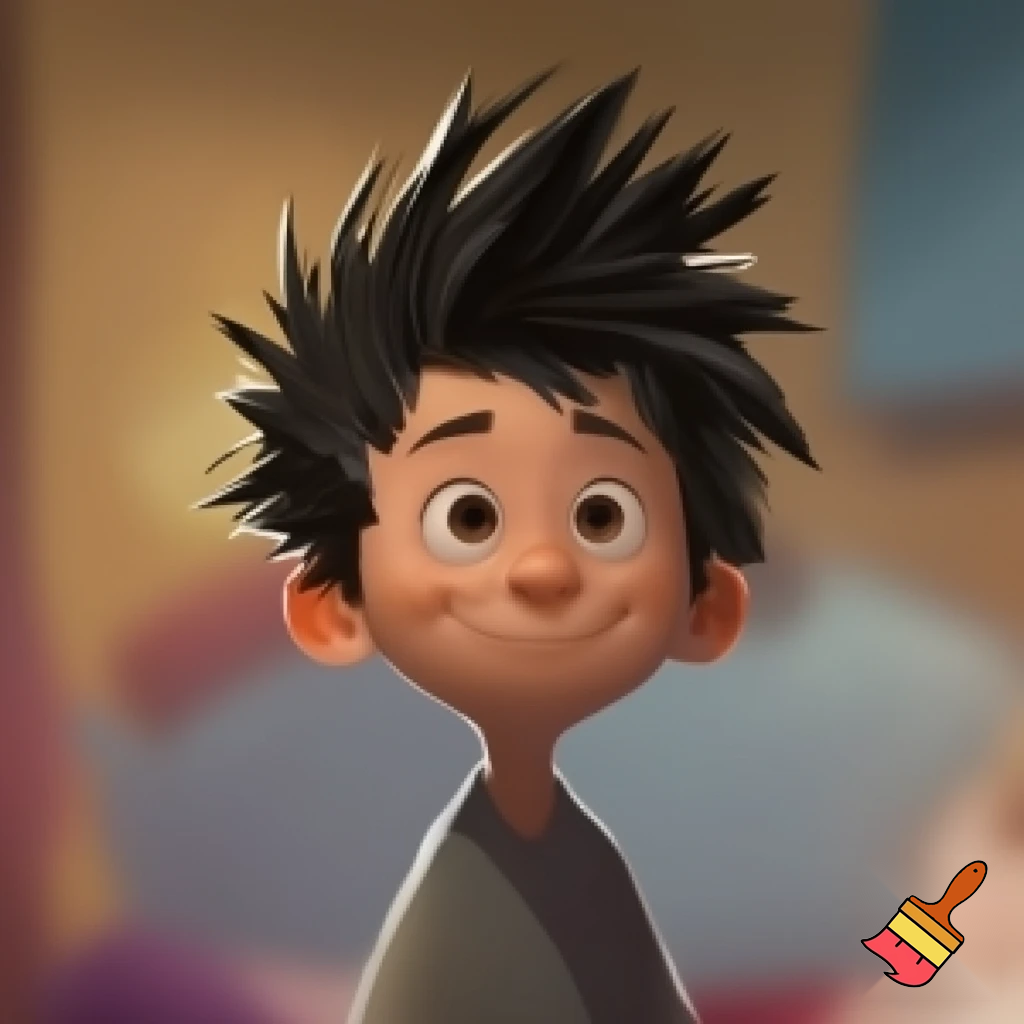 Cubby,toilet brush looking hair ,12 year old black hair