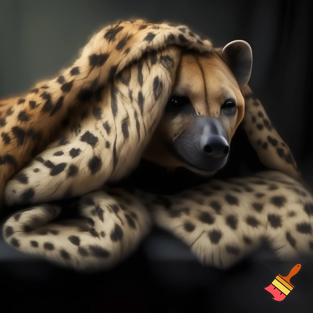 Spotted hyena skin coat