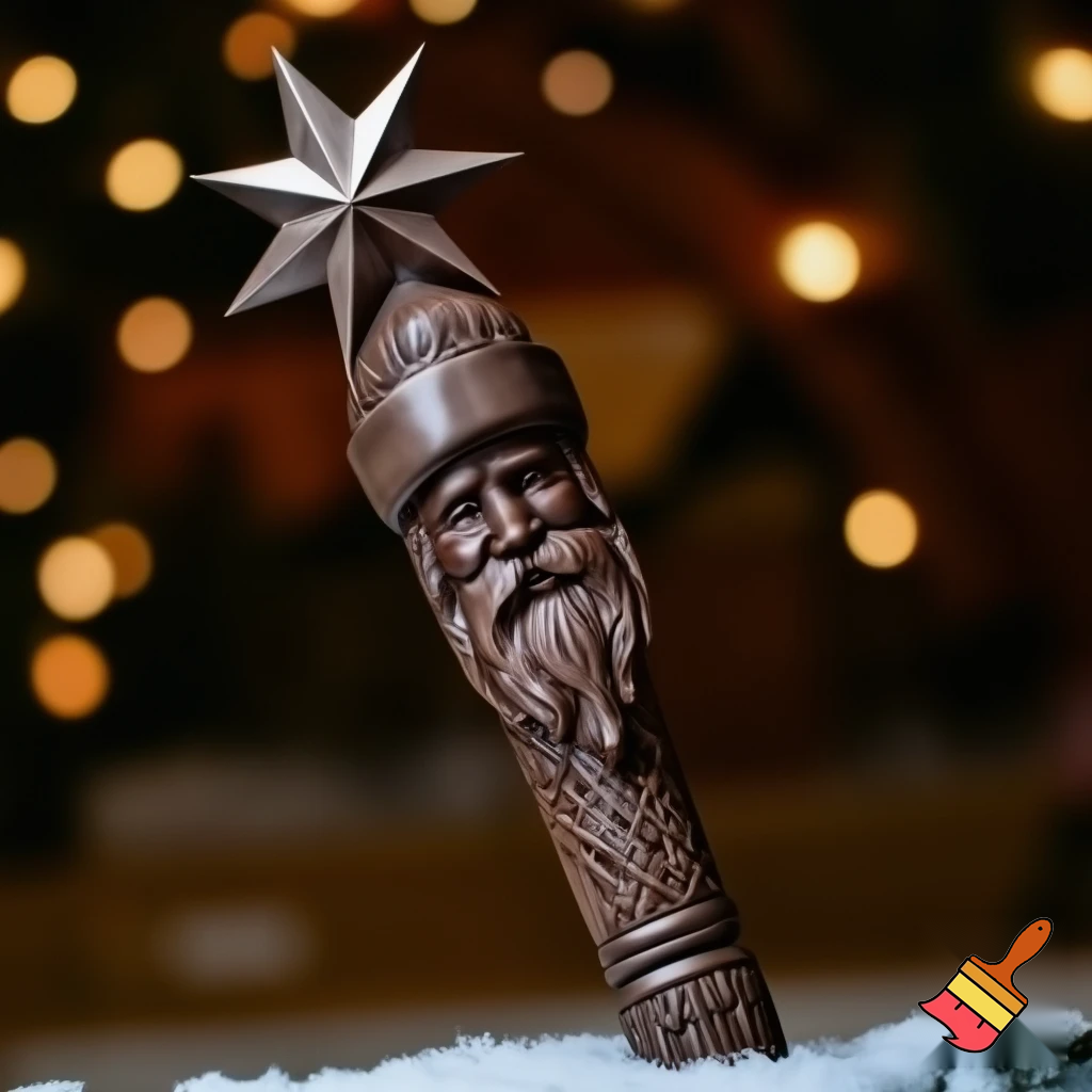 Russian Santa Claus walking stick with a star Santa Claus the real Santa Claus
