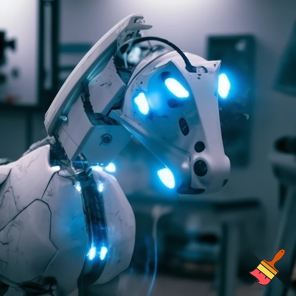 Robot mlp oc with led eyes rebooting