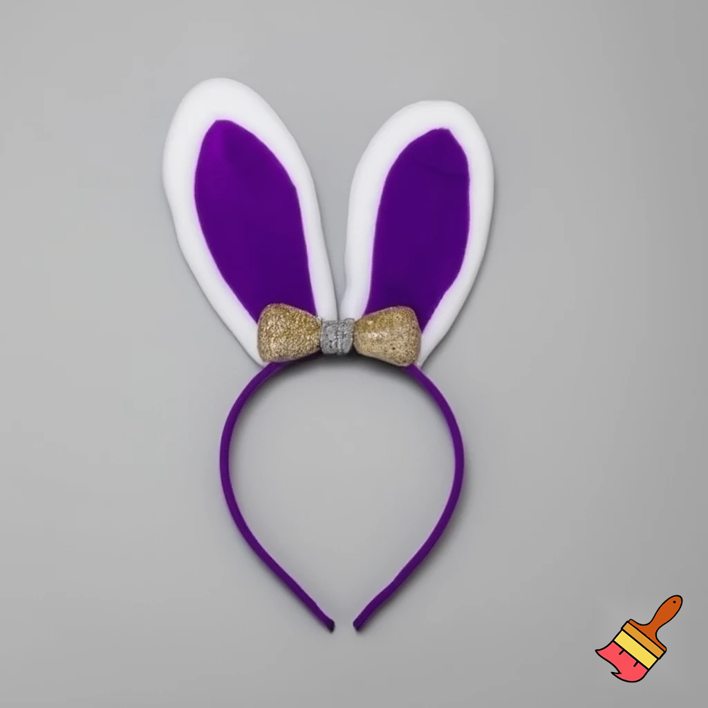 Special top hat headband Easter headband with rabbit, ears, purple and white purple and white with glitter velvet golden purple and white with glitter silver